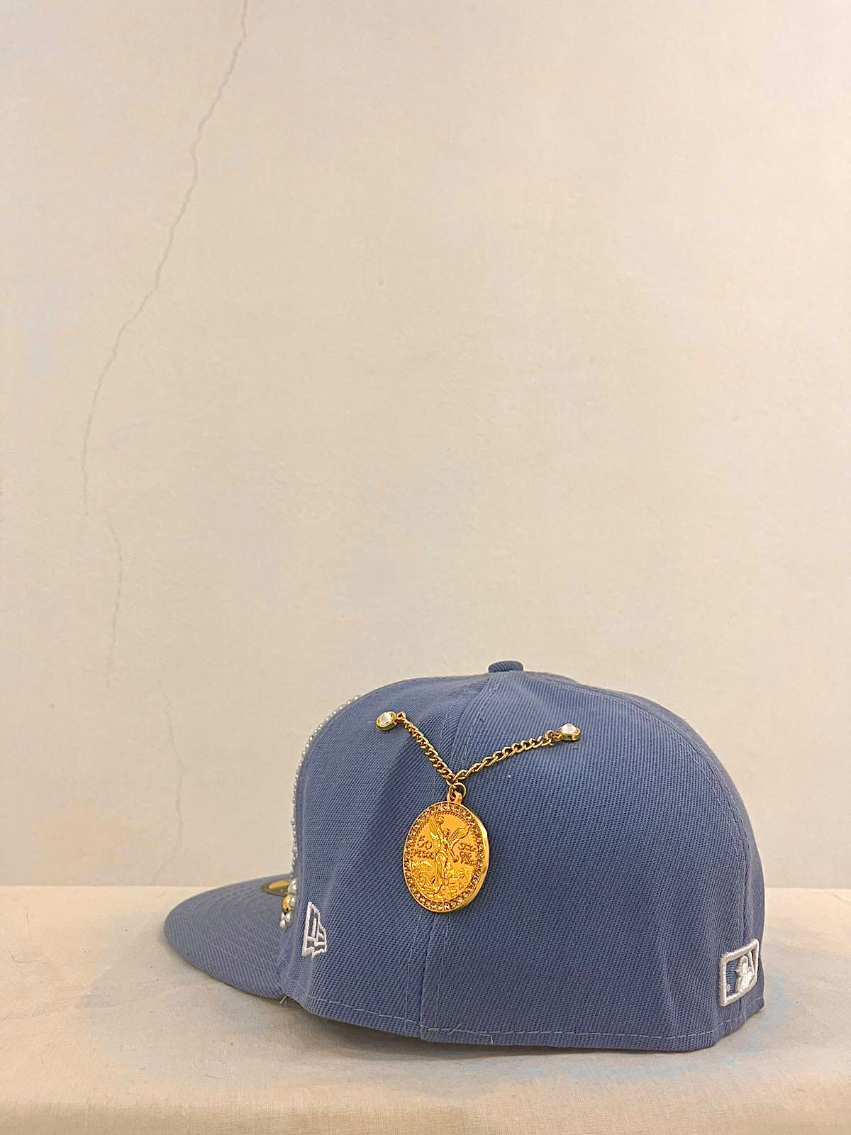 Light Blue A’s Custom Pearl Wings Fitted Cap