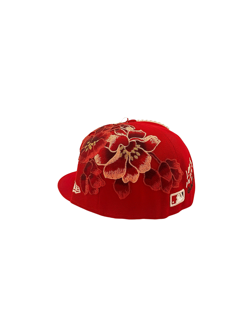 Red Rose Custom Fitted Cap